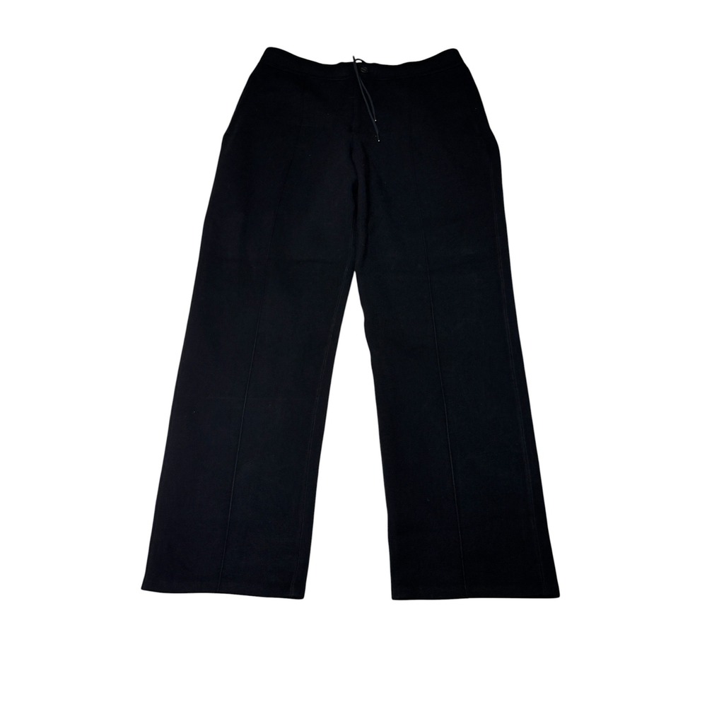 NWT Theory Dface Pants Light Bilen Black Knit Wide Leg Trousers Womens M W34 L29
